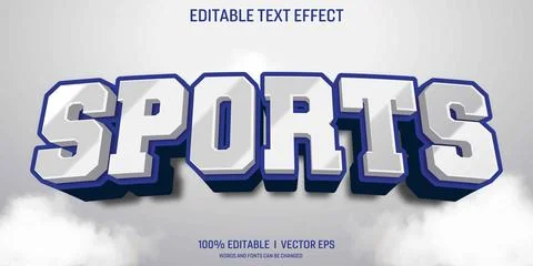 Sports vector 3d text effect with modern style design Illustration