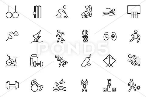 Sports Vector Line Icons Pack
