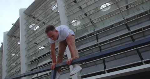 Sportsman training at the  stadium Stock-Footage 163432306