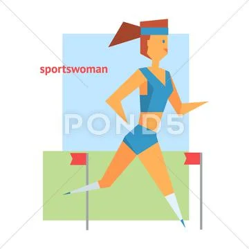 Sportswoman Abstract Figure Stock Illustration