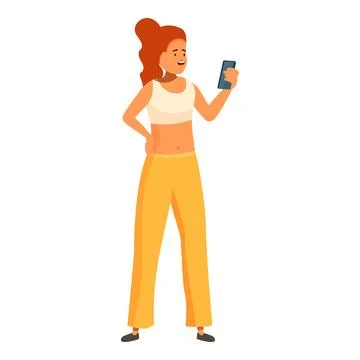 Sportswoman using smartphone app for training and fitness tracking Stock Illustration