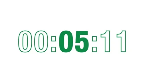 Sporty 10-Sec Green Countdown Timer, Bold Athletic Style, White Background Stock Footage 336104278