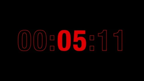 Sporty 10-Sec Red Countdown Timer, Bold Athletic Style, Black Background Video stock 335689793