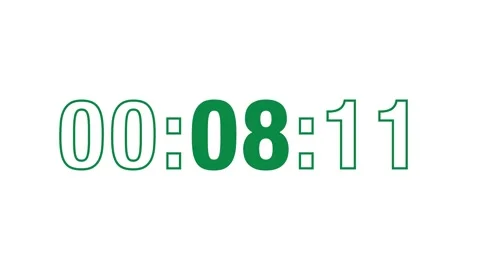 Sporty 15-Sec Green Countdown Timer, Bold Athletic Style, White Background Stock Footage 336574704