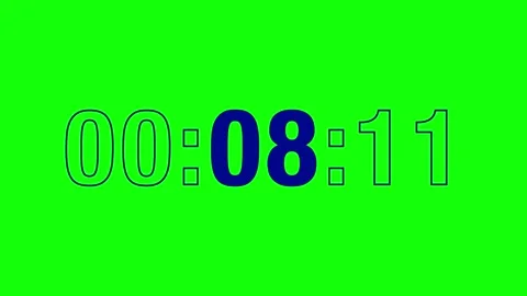 Sporty 15-Sec Navy Countdown Timer, Bold Athletic Style, Green Screen Background Stock Footage 341074599
