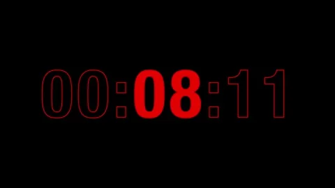 Sporty 15-Sec Red Countdown Timer, Bold Athletic Style, Black Background Video stock 336105014