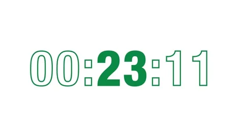 Sporty 30-Sec Green Countdown Timer, Bold Athletic Style, White Background Stock Footage 336104965