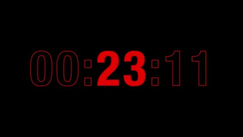 Sporty 30-Sec Red Countdown Timer, Bold Athletic Style, Black Background Video stock 335690347
