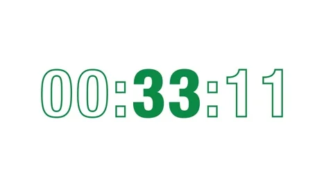 Sporty 40-Sec Green Countdown Timer, Bold Athletic Style, White Background Stock Footage 336575376