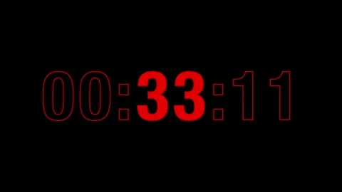 Sporty 40-Sec Red Countdown Timer, Bold Athletic Style, Black Background Video stock 336105108