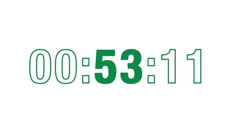 Sporty 60-Sec Green Countdown Timer, Bold Athletic Style, White Background Stock Footage 336105504