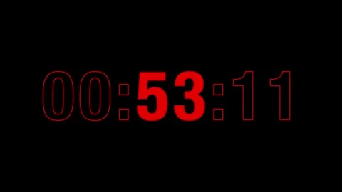 Sporty 60-Sec Red Countdown Timer, Bold Athletic Style, Black Background Video stock 335690757