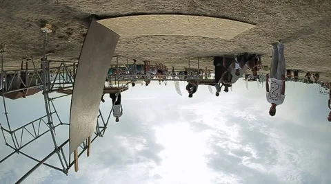 Sporty Guy is Practicing Element Of Free Running on The Coast. Stock Footage 60680659