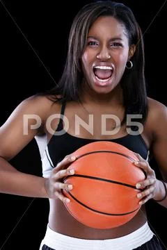 Sporty woman yelling Stock Photos