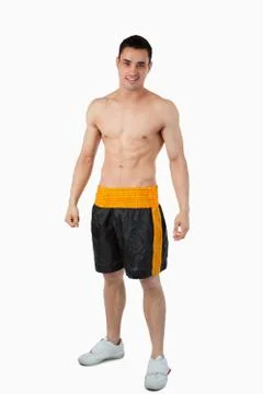 Sporty young male in boxer shorts Stock Photos