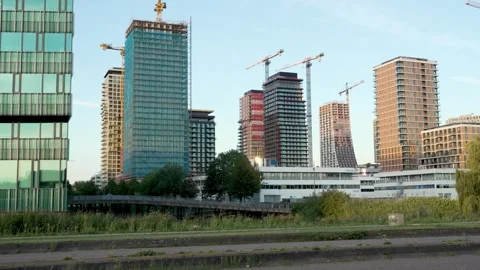 Spot Amsterdam, Residential Complex Under Development in Amsterdam Zuidoost Stock Footage 313474319