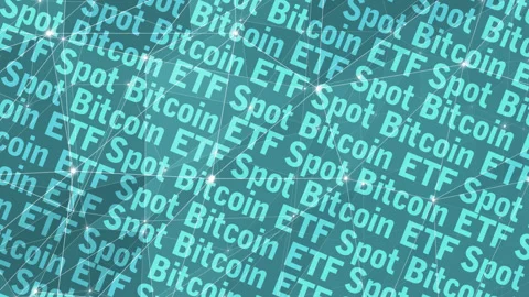 Spot bitcoin etf and connected lines future of digital finance and investment Video stock 259875681
