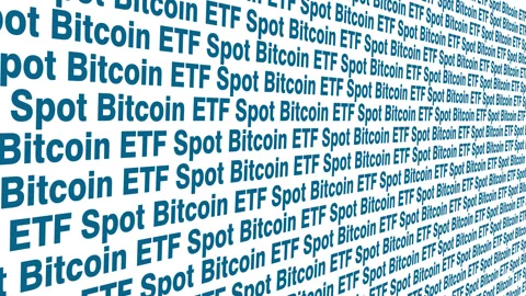 Spot bitcoin etf future of digital money on white background virtual currency Video stock 259727406