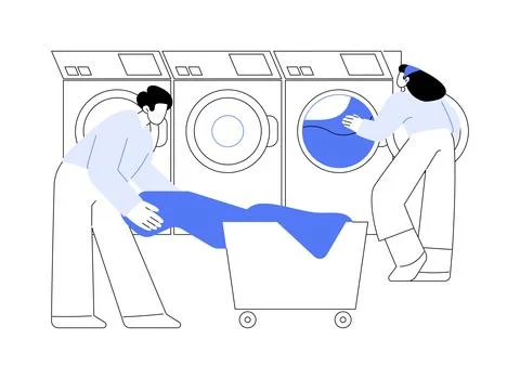 Spot cleaning and laundry abstract concept vector illustration. Stock Illustration