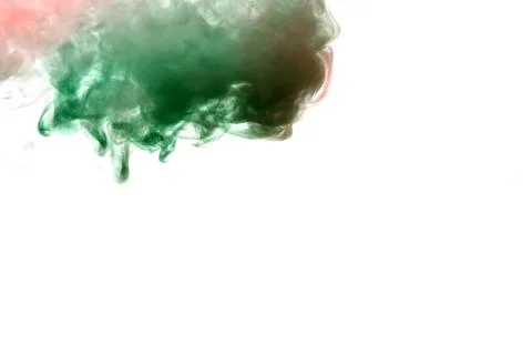Spot clouds of smoke and patterns texture of different forms of red and green Stock Photos