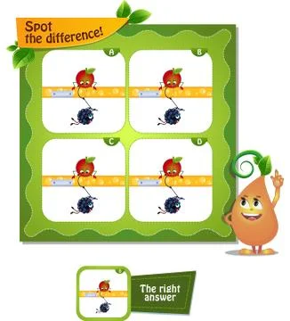 Spot the difference apple Stock Illustration