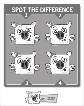 Spot the difference black cancer Stock Illustration