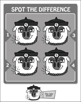 Spot the difference black scorpio game Stock Illustration