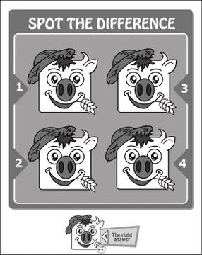 Spot the difference black Taurus Stock Illustration