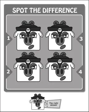 Spot the difference black warrior Stock Illustration