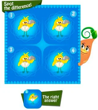 Spot the difference chicken Stock Illustration