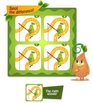 Spot the difference fishing Stock Illustration