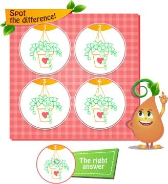 Spot the difference flower Illustrazione stock