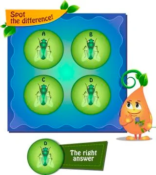 Spot the difference fly Illustrazione stock