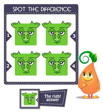 Spot the difference green Illustrazione stock