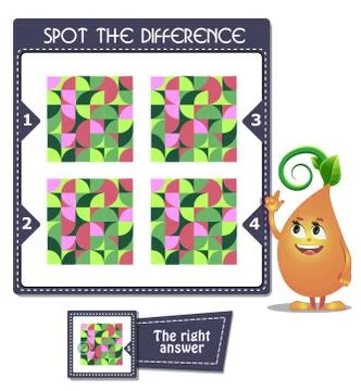 Spot the difference mosaic Stock Illustration