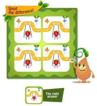 Spot the difference seesaw Stock Illustration