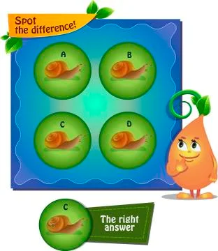 Spot the difference snail Stock Illustration