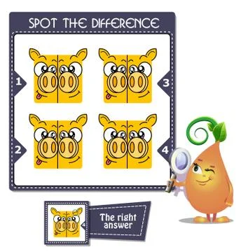 Spot the difference twins Stock Illustration