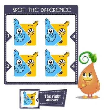 Spot the difference twins mask Stock Illustration