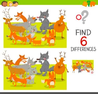 Spot the differences game Stock Illustration