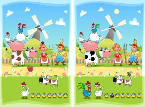 Spot the differences. Stock Illustration