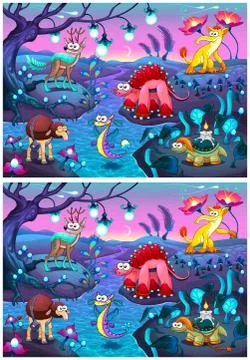 Spot the differences Stock Illustration