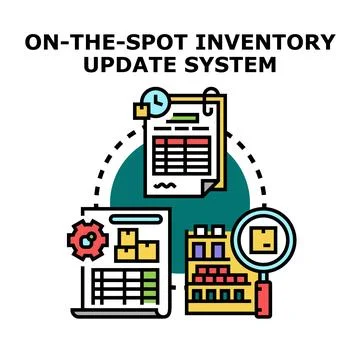 On the spot inventory updating system concept illustration Stock Illustration