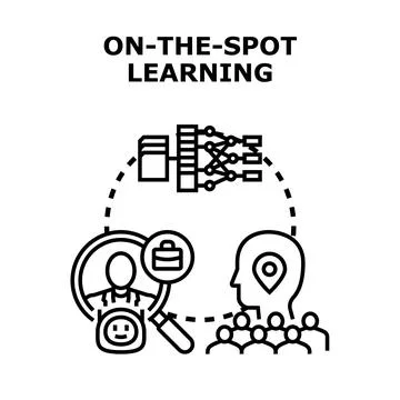 On the spot learning concept vector illustration in color Stock Illustration