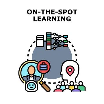 On the spot learning concept vector illustration in color Stock Illustration