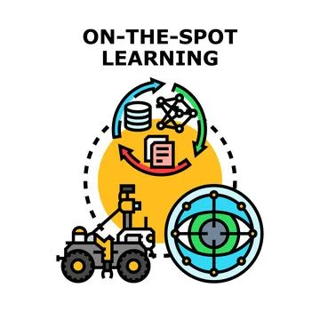 On the spot learning process with autonomous robot and data analysis 스톡 일러스트