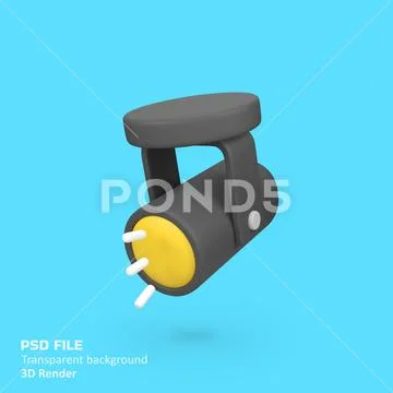 Spot light isolated 3d render icon illustration PSD Template