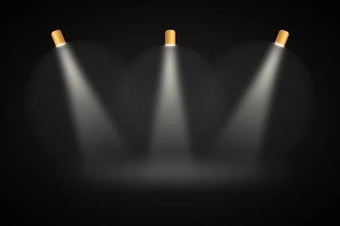Spot lights background black studio Stock Illustration