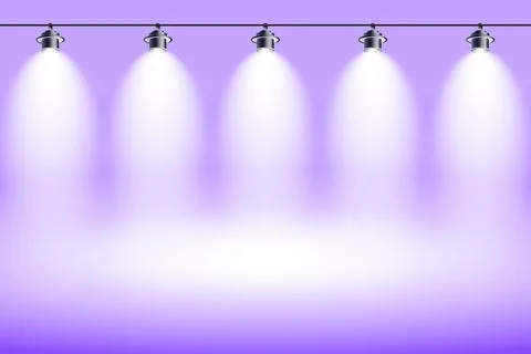 Spot lights background violet studio Stock Illustration