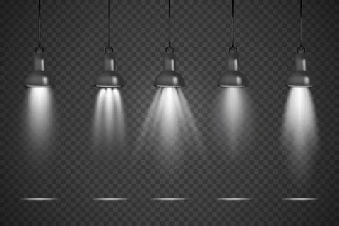 Spot lights transparent studio background Stock Illustration